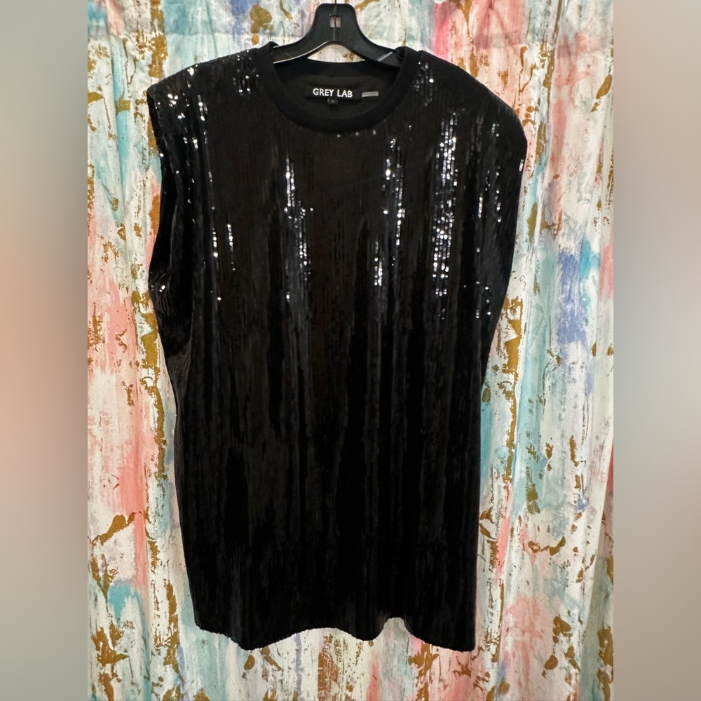 Grey Lab Black Sequin Women's Mini Dress